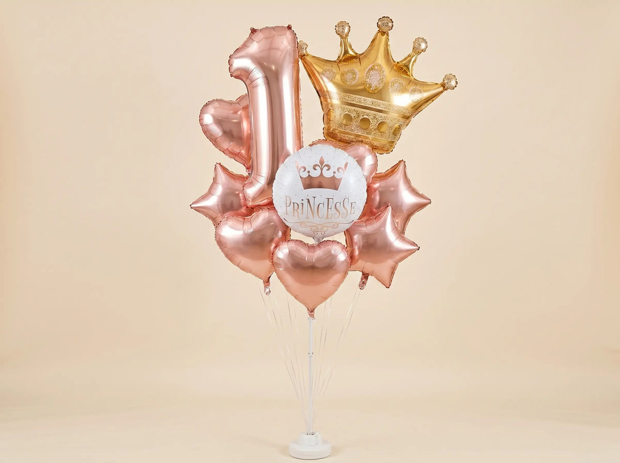Bouquet de Ballons "Princesse & Rose Gold" - Anniversaire Fille - Livraison 06