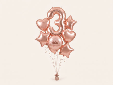 Bouquet de Ballons "Princesse & Rose Gold" - Anniversaire Fille - Livraison 06