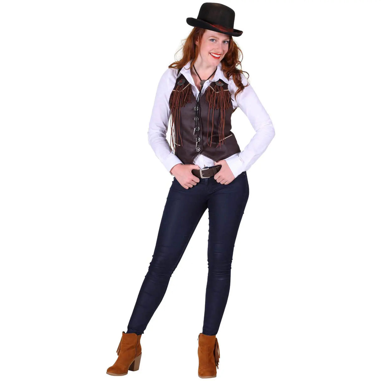 Gilet de Cowboy Marron pour Femme – Accessoire Tenue Western