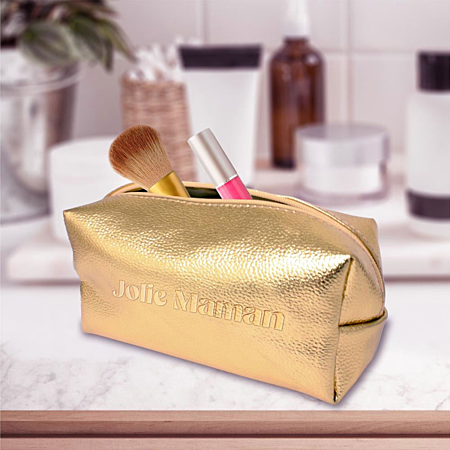 Trousse de Toilette "Jolie Maman" – Accessoire Doré Chic