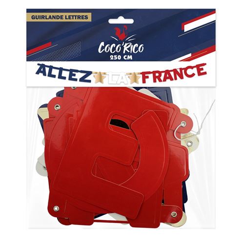 Guirlande Lettres en Carton "Allez la France" – Décoration de Supporter (2,5 m)