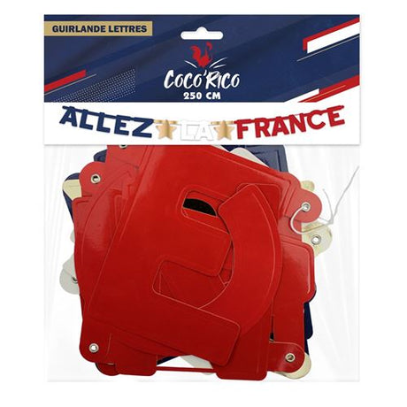 Guirlande Lettres en Carton "Allez la France" – Décoration de Supporter (2,5 m)