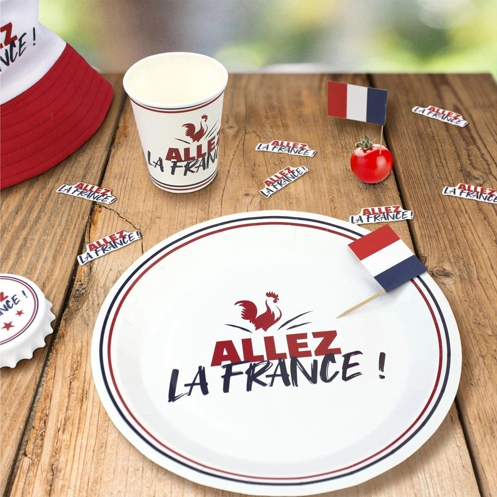 Lot de 6 Assiettes en Carton "Cocorico" France (23 cm)