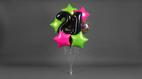 Bouquet de Ballons "Néon & Fluo" - Anniversaire Adulte - Livraison dans le 06