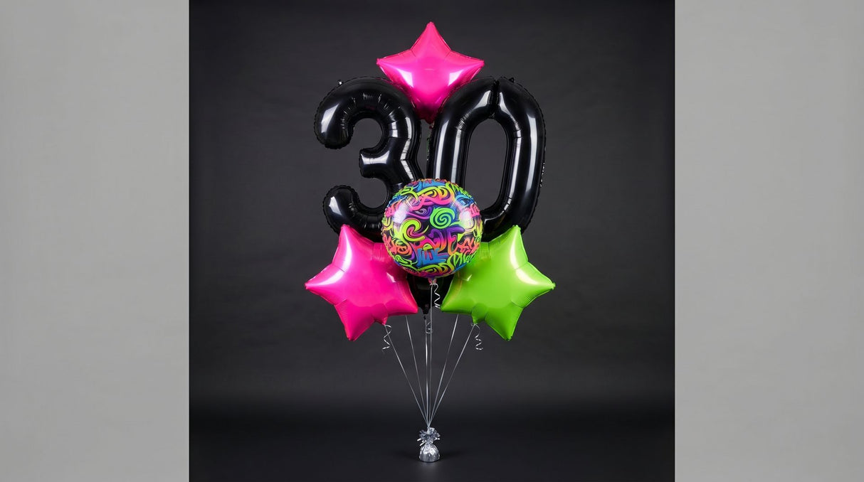 Bouquet de Ballons "Néon & Fluo" - Anniversaire Adulte - Livraison dans le 06