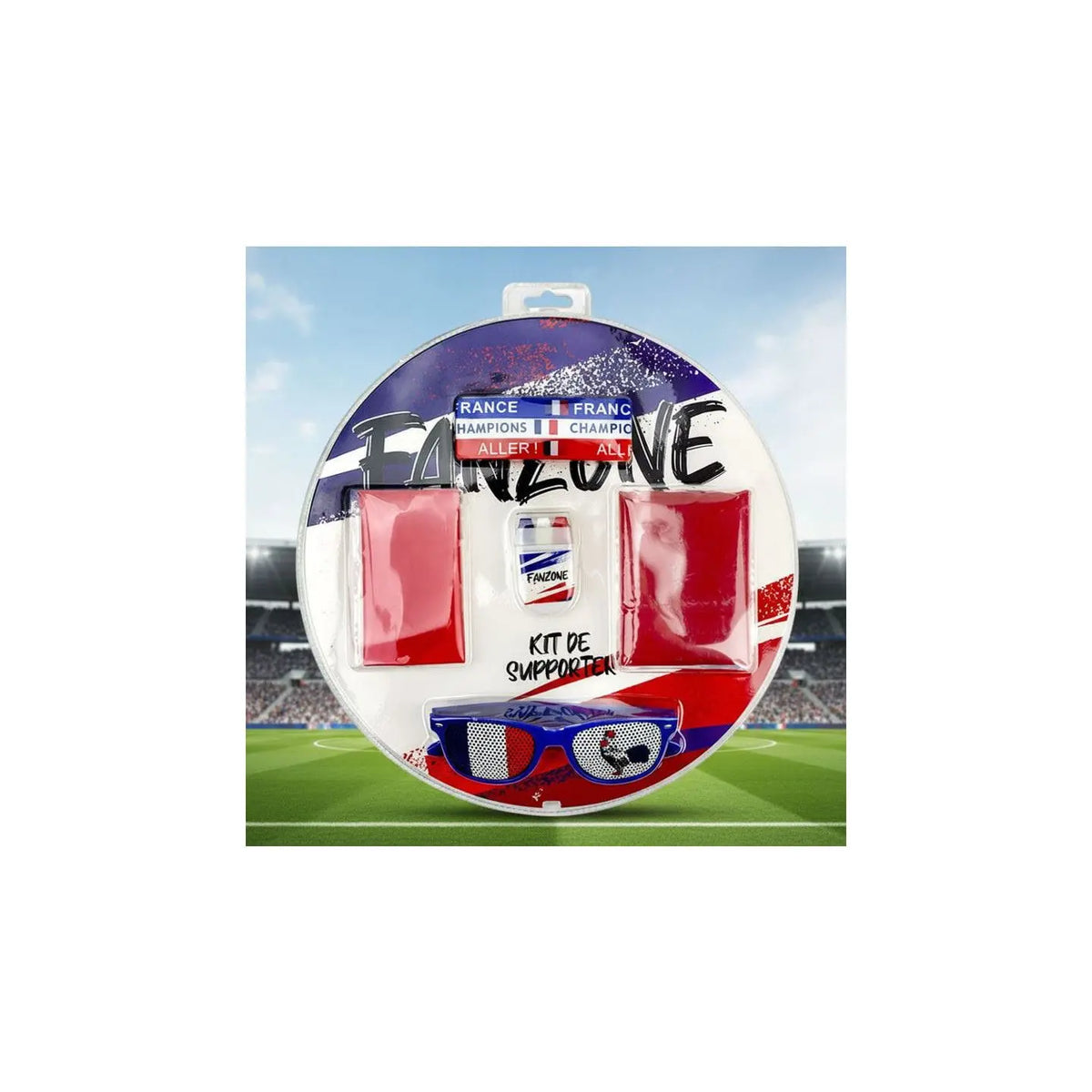 Kit Supporter France 8 Pièces Drapeau Bracelets Maquillage Tricolore – Foot & 14 Juillet