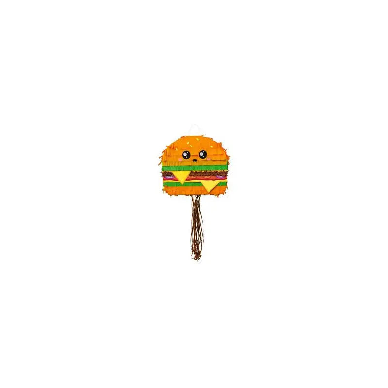 Piñata Silhouette « Kawaii Burger / Junk Food » (35 x 12 x 30 cm) – Le roi du Fast-Food débarque à la fête !