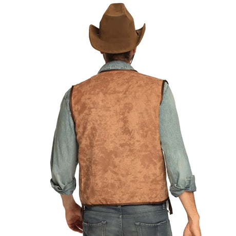 Gilet Western Camel & Imprimé Peau de Vache