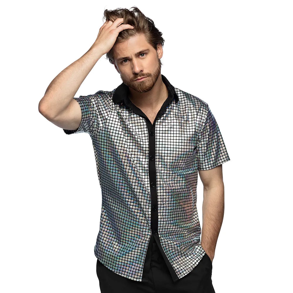 Chemise Disco Diamond Argent
