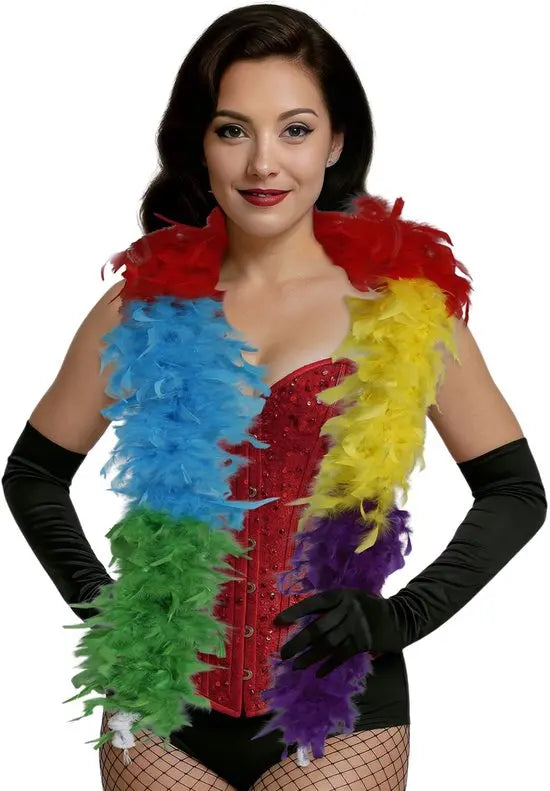 Boa en Plumes Multicolore 80 g – Accessoire Carnaval