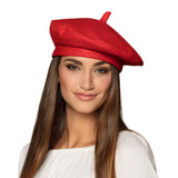 Béret Rouge Style Français – Accessoire Déguisement Parisien & Soirée Costumée