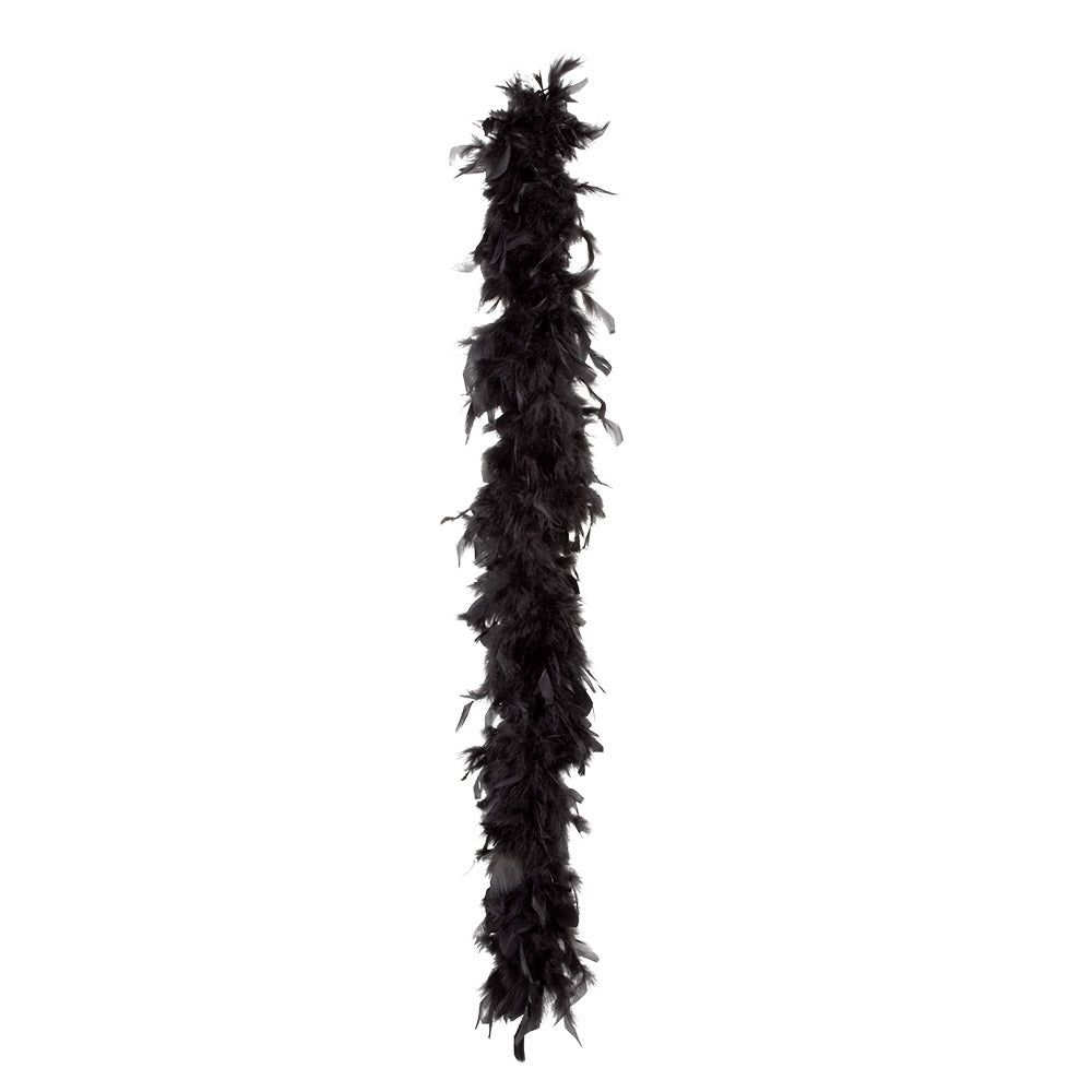 Boa Plumes Noir 1M80 – Accessoire Déguisement Cabaret & Soirée Glamour