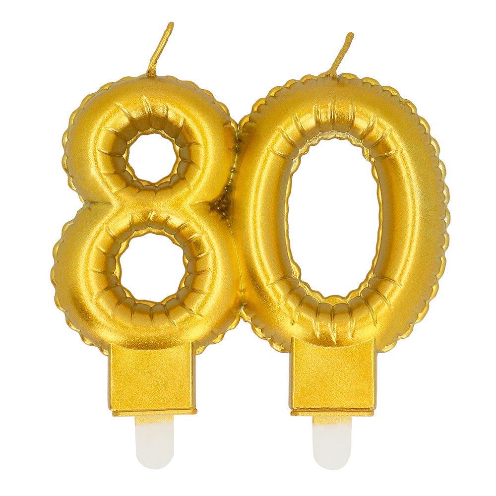 Bougie Chiffre Or 8 cm avec Pic (Chiffres 0 à 9) – Décoration Gâteau Anniversaire