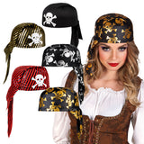 Bandana Pirate Noir & Blanc – Accessoire Déguisement Corsaire Carnaval & Halloween