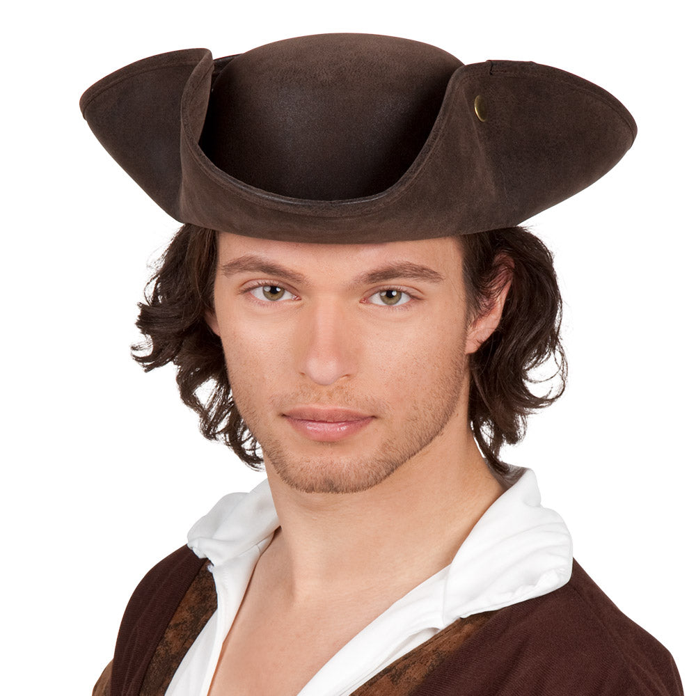 Chapeau Tricorne Pirate Brun – Déguisement Pirate & Soirée Western Adulte