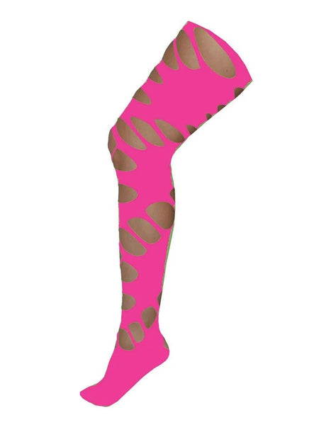 Collant Troué Fluo Néon (4 Coloris au Choix) – Accessoire Déguisement Soirée Fluo & Bal des Fous