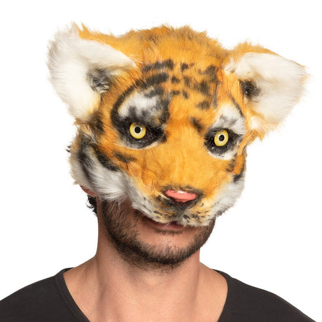 Demi-Masque Peluche Tigre – Accessoire Déguisement Animaux & Soirée Été