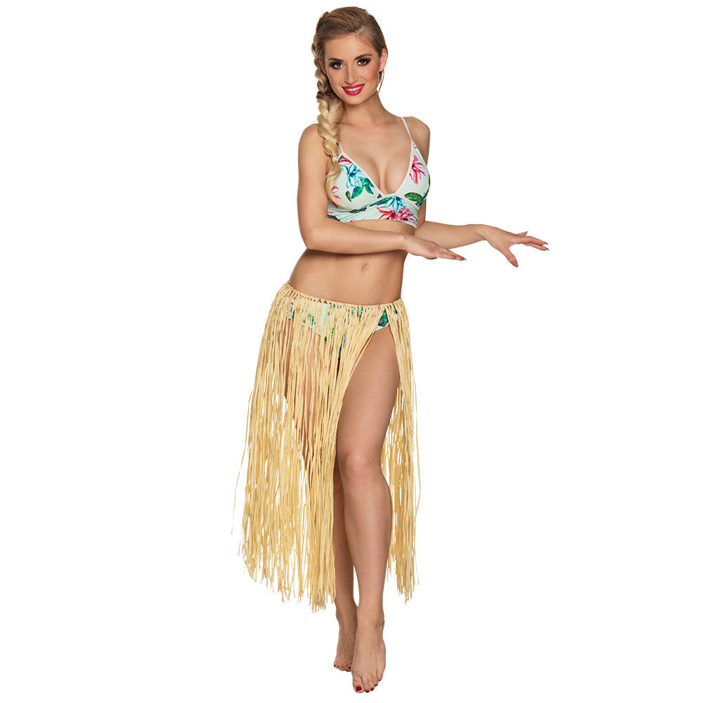 Jupe Hawaïenne Raffia Naturelle 80 cm – Déguisement Tropical & Soirée Été