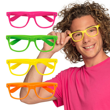 Lunettes Party Fluo Néon – Accessoire Déguisement Soirée Fluo & Festival Été