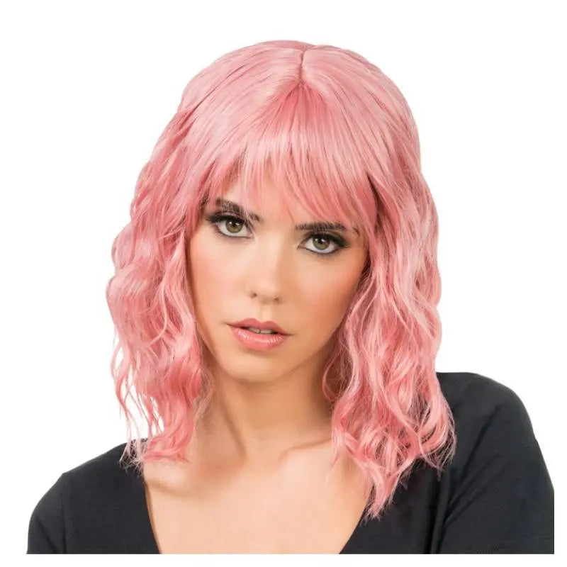 Perruque Courte Ondulée avec Frange – 4 Coloris au Choix pour Soirée Costumée