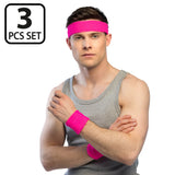 Set 3 Bandeaux Éponge Noir ou Jaune Fluo – Accessoire Soirée Fluo & Festival