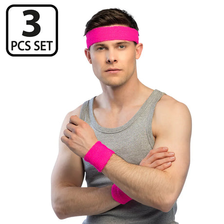Set 3 Bandeaux Éponge Noir ou Jaune Fluo – Accessoire Soirée Fluo & Festival