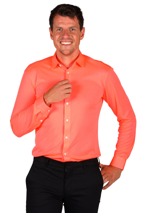Chemise Néon Orange Homme Tailles S à XL – Soirée Fluo et Festival