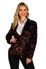 Veste à Sequins Femme Rouge et Noir Tailles S à L – Cabaret