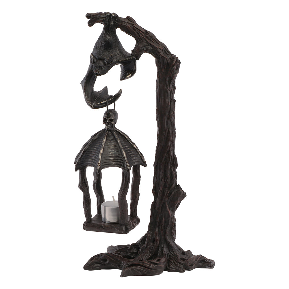Bougeoir Lanterne Chauve-Souris sur Branche – Décoration Halloween Gothique