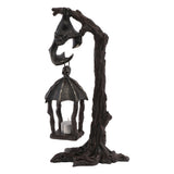 Bougeoir Lanterne Chauve-Souris sur Branche – Décoration Halloween Gothique