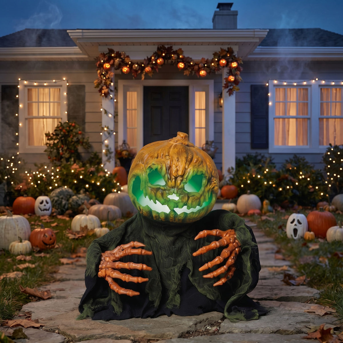 Poupée Citrouille Lumière, Son et Mouvement 50 cm – Décoration Halloween