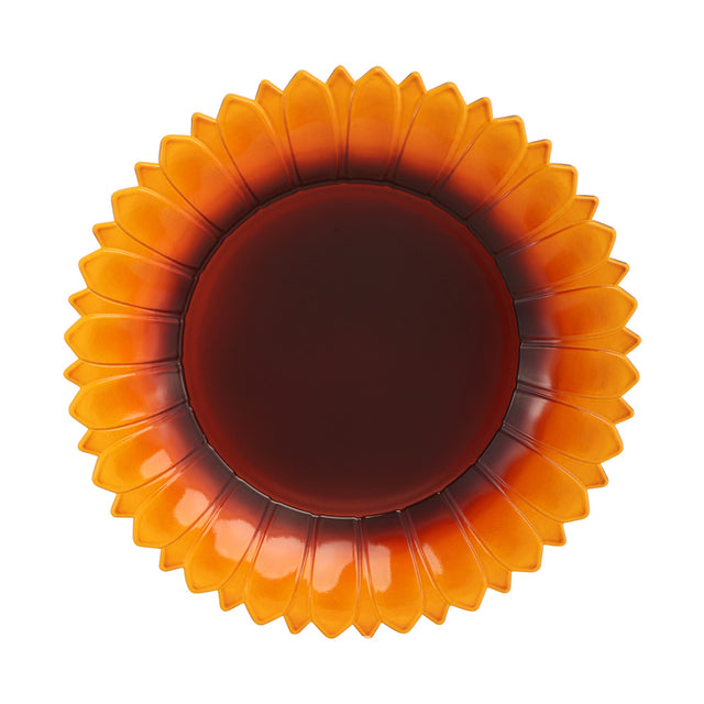 Assiette de présentation en forme de tournesol orange et brun, vaisselle de fête pour table d'automne
