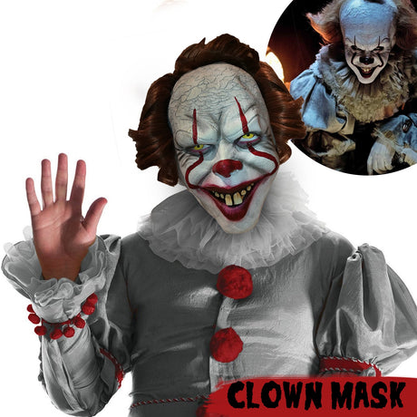 Masque Clown Intégral en Latex Original Cup – Halloween, Carnaval et EVG