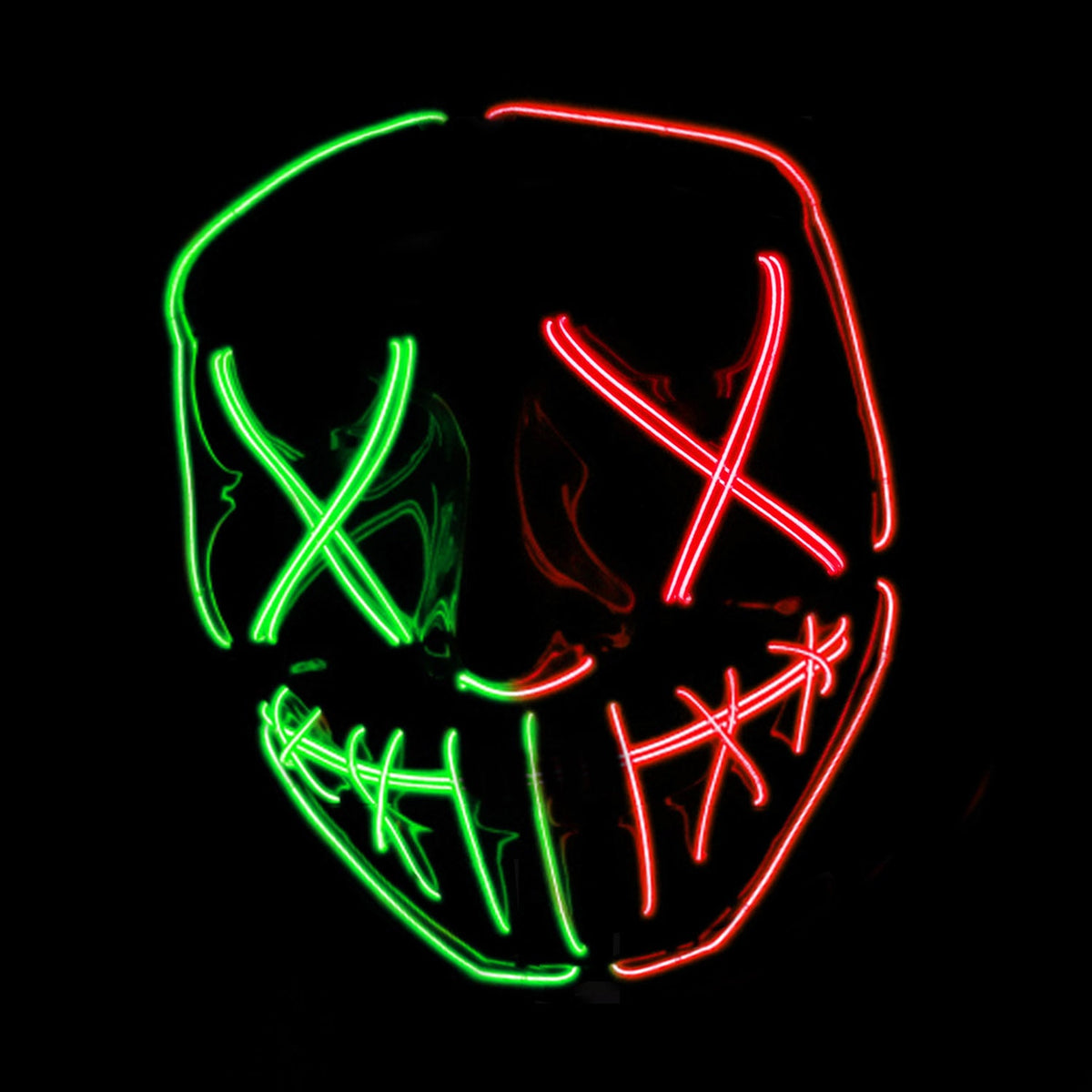 Masque LED Nightmare (Cauchemar) Double Face Vert et Rouge Original Cup – Halloween