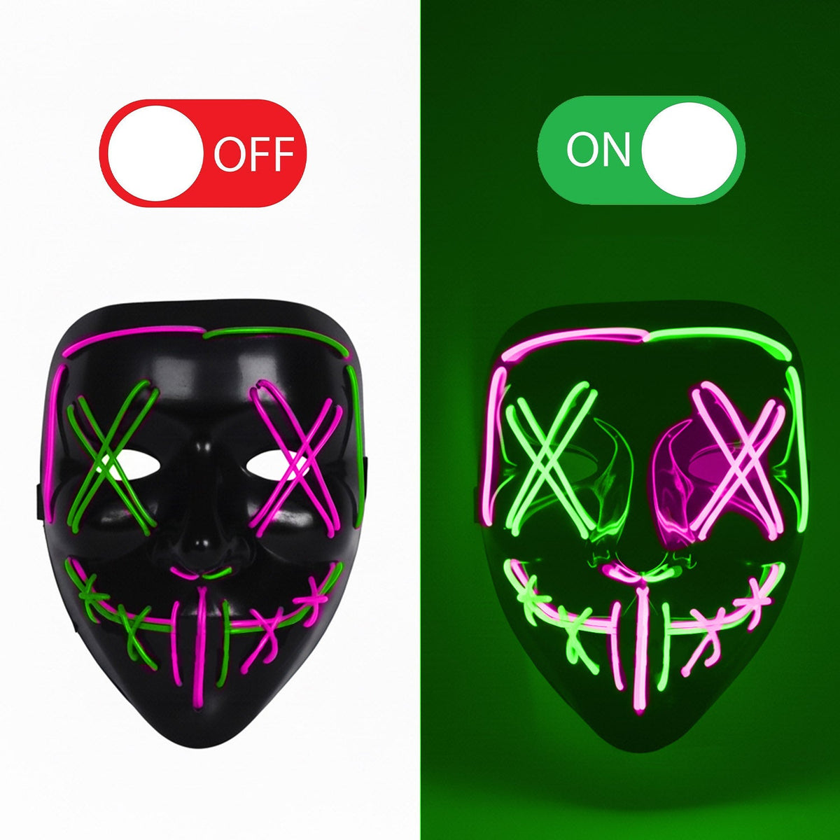 Masque LED Nightmare (Cauchemar) Mixte Original Cup – Halloween et Festival