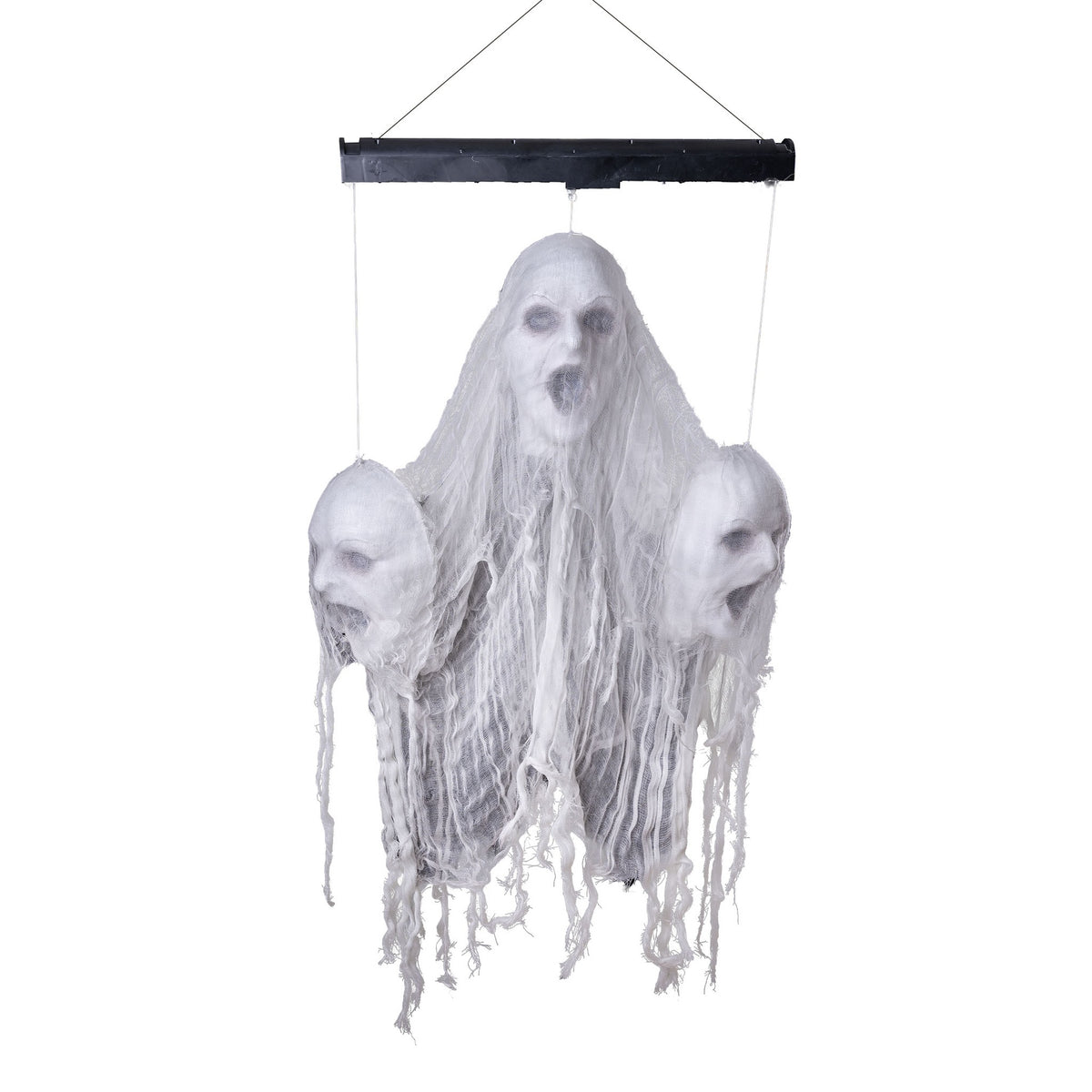Automate Halloween 3 Têtes Flottantes Lumière, Son et Mouvement – Vitrine, Entrée et Soirée