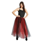 Jupe Longue en Tulle Noir et Rouge – Déguisement Sorcière Halloween