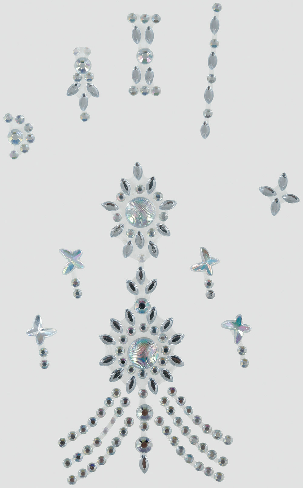 Bijoux de main scintillants argent en résine 11x18 cm
