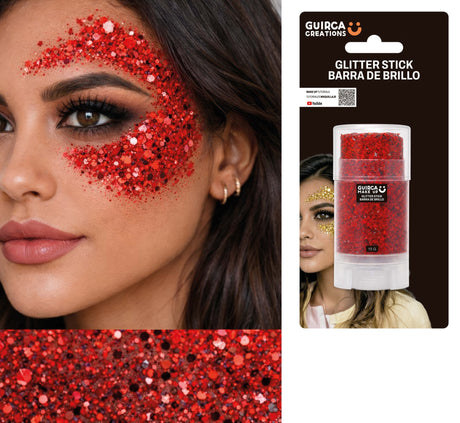 Stick Maquillage Glitter 15 g Or, Argent, Noir, Rouge – Fête et Halloween