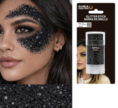 Stick Maquillage Glitter 15 g Or, Argent, Noir, Rouge – Fête et Halloween
