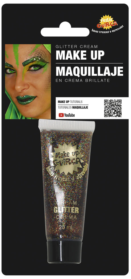 Tube Gel Crème Glitter 20 ml Multicolore – Maquillage Festival et Anniversaire