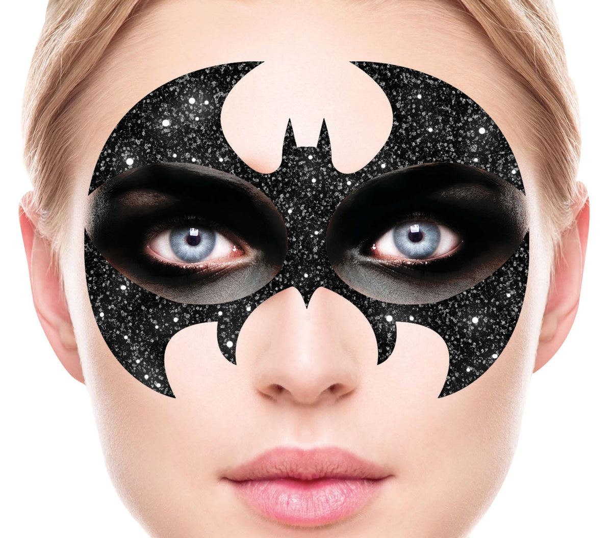 Glitter Face Chauve-Souris Noire – Bijou de Visage Halloween