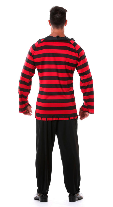 Déguisement Monsieur Ciseaux Haut Rayé Rouge et Noir Adulte Homme – Halloween