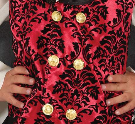 Déguisement Vampire Classique Gilet Rouge 3 à 6 Ans Enfant Garçon – Halloween