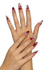 Faux Ongles Ensanglantés avec Colle – Halloween