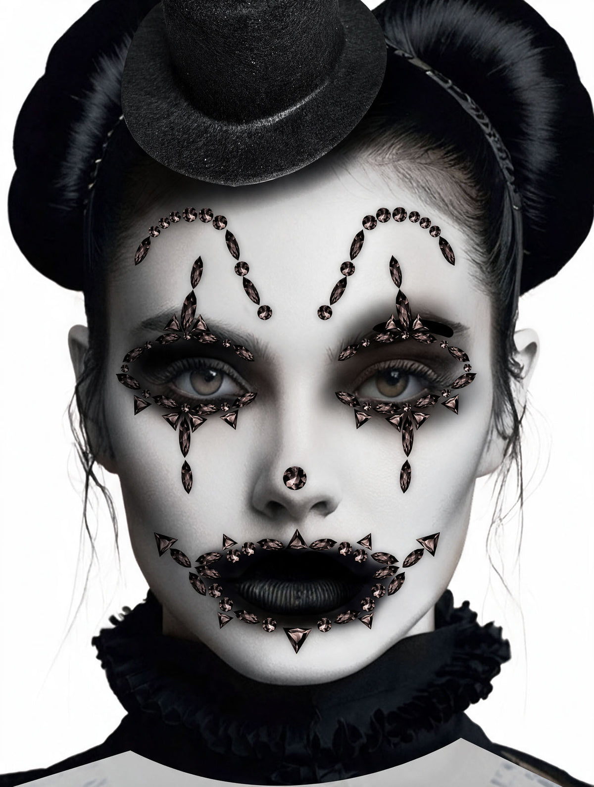 Bijoux de Visage Adhésifs Arlequin – Halloween