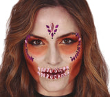 Bijoux de Visage Tête de Mort Adhésifs – Halloween
