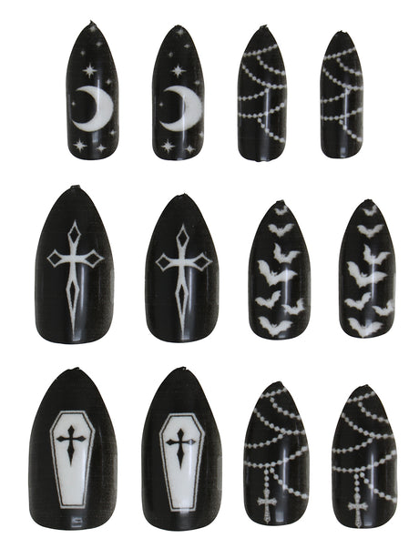 Faux Ongles Vampire avec Colle – Halloween