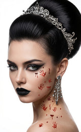 Tatouages Mains de Sang Brillants – Halloween