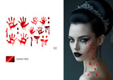 Tatouages Mains de Sang Brillants – Halloween